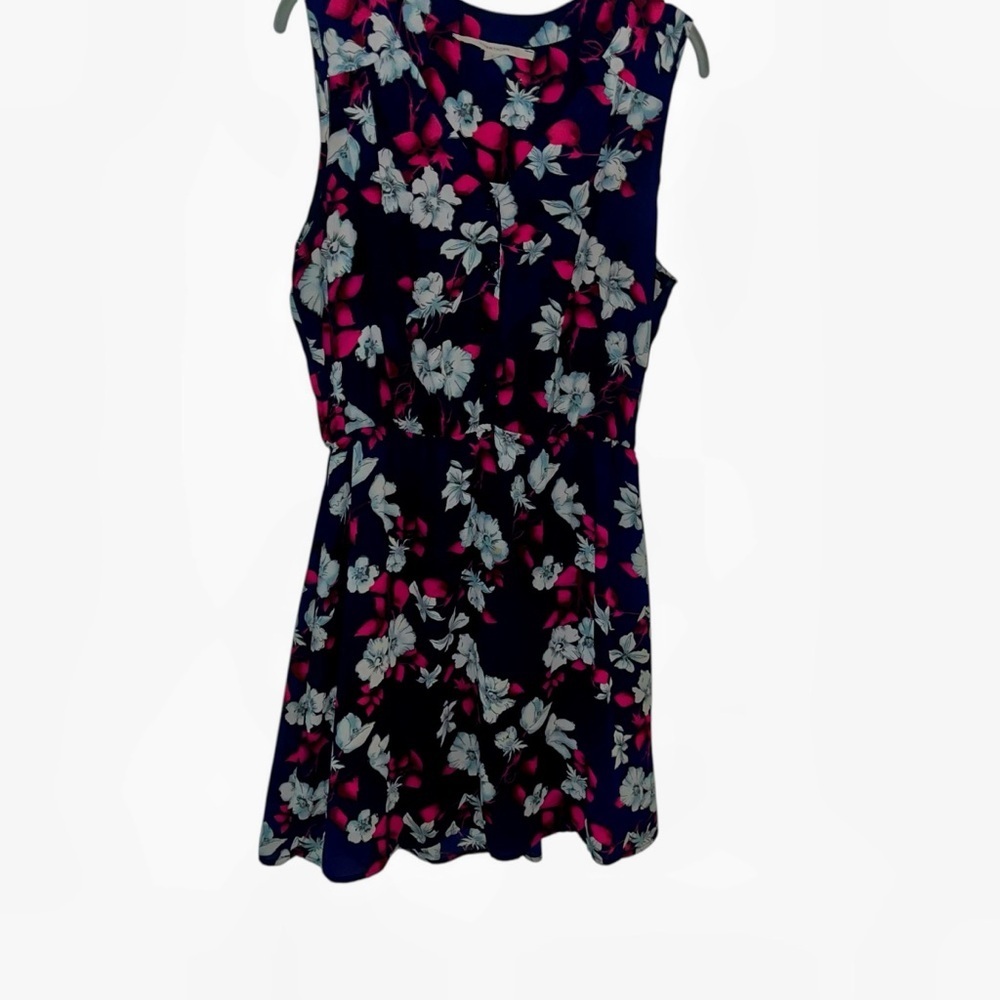41 hawthorn made USA Large L floral dress black flowers lightweight sleeveless